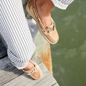Gold Leather Sperry Top Siders